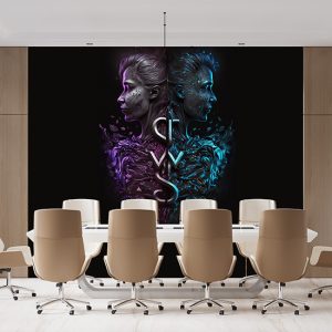 İkizler Kadınları Zodyak Burçları Duvar Kağıdı YM-00374