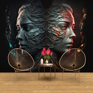 İkizler Kadınları Zodyak Burçları Duvar Kağıdı YM-00375