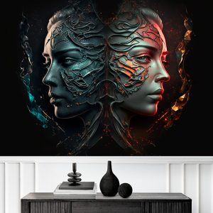 İkizler Kadınları Zodyak Burçları Duvar Kağıdı YM-00375