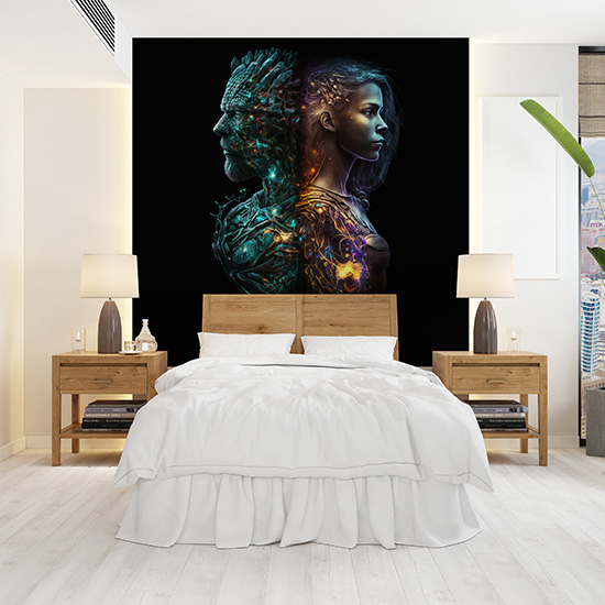 Aslan Kadını ve Yengeç Erkeği Burçlar Duvar Kağıdı YM-00376