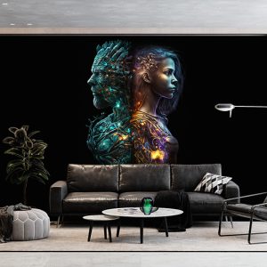 Aslan Kadını ve Yengeç Erkeği Burçlar Duvar Kağıdı YM-00376