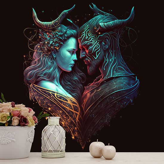 Başak Kadını ve Boğa Erkeği Burçlar Duvar Kağıdı YM-00382