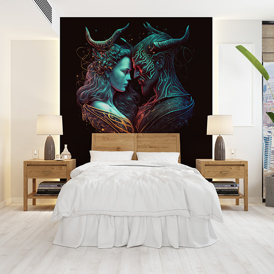 Başak Kadını ve Boğa Erkeği Burçlar Duvar Kağıdı YM-00382