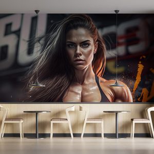 Spor Salonu İçin Duvar Kağıtları Fit Kadın YS-00068