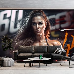 Spor Salonu İçin Duvar Kağıtları Fit Kadın YS-00068