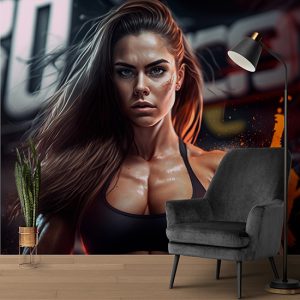 Spor Salonu İçin Duvar Kağıtları Fit Kadın YS-00068