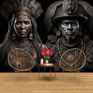 Savaşçı İnka Kadını ve Erkeği Tarihi Duvar Kağıtları YT-00074