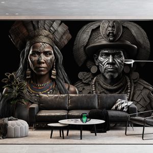 Savaşçı İnka Kadını ve Erkeği Tarihi Duvar Kağıtları YT-00074