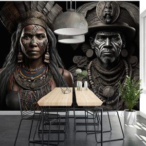 Savaşçı İnka Kadını ve Erkeği Tarihi Duvar Kağıtları YT-00074