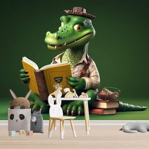 Kitap Okuyan Sevimli Timsah Duvar Kağıtları YCO-00627
