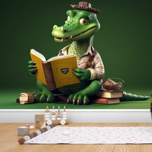 Kitap Okuyan Sevimli Timsah Duvar Kağıtları YCO-00627