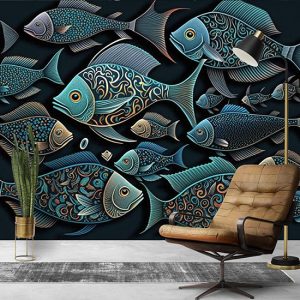 Balık Desenli Çocuk Odası Duvar Kağıdı YCO-00687