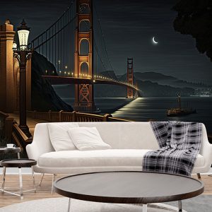 Golden Gate İllüstrasyon Manzara Duvar Kağıdı YD-00552