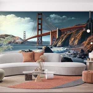 Golden Gate ve Kayalıklar Manzara Duvar Kağıdı YD-00555