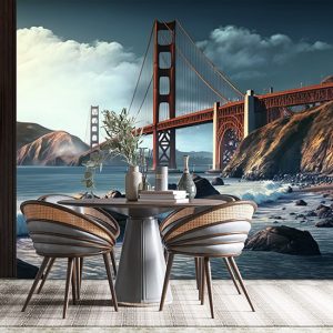 Golden Gate ve Kayalıklar Manzara Duvar Kağıdı YD-00555