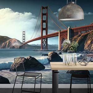 Golden Gate ve Kayalıklar Manzara Duvar Kağıdı YD-00555