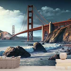 Golden Gate ve Kayalıklar Manzara Duvar Kağıdı YD-00555