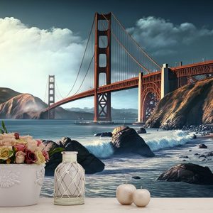 Golden Gate ve Kayalıklar Manzara Duvar Kağıdı YD-00555