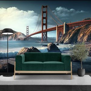 Golden Gate ve Kayalıklar Manzara Duvar Kağıdı YD-00555
