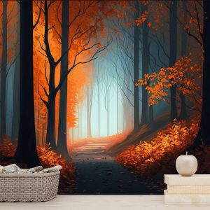 İllüstrasyon Orman Manzarası Duvar Kağıdı YD-00692