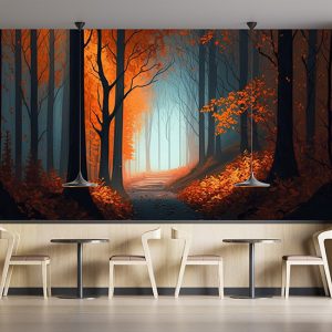 İllüstrasyon Orman Manzarası Duvar Kağıdı YD-00692