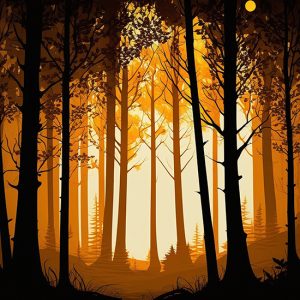 Sonbahar Mevsiminde Bir Orman Manzara Duvar Kağıdı YD-00695