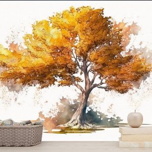 Suluboya Sonbahar Ağacı Duvar Kağıtları YD-00703