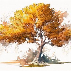 Suluboya Sonbahar Ağacı Duvar Kağıtları YD-00703