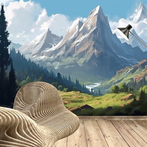 Eşsiz Dağ Manzarası Dekor Duvar Kağıdı YD-00725