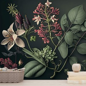 Botanik Çiçekler Sanatsal Duvar Kağıdı YF-00682