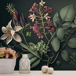 Botanik Çiçekler Sanatsal Duvar Kağıdı YF-00682