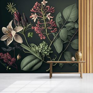 Botanik Çiçekler Sanatsal Duvar Kağıdı YF-00682