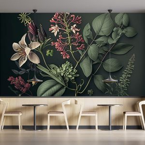 Botanik Çiçekler Sanatsal Duvar Kağıdı YF-00682