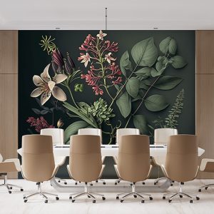 Botanik Çiçekler Sanatsal Duvar Kağıdı YF-00682