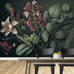 Botanik Çiçekler Sanatsal Duvar Kağıdı YF-00682