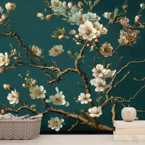 Çiçek Açan Badem Ağaçları Resmi Duvar Kağıdı YF-00683