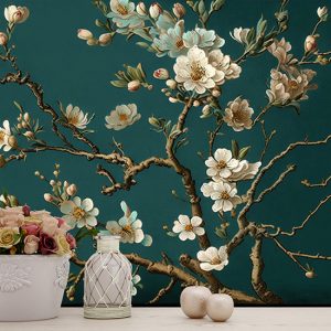 Çiçek Açan Badem Ağaçları Resmi Duvar Kağıdı YF-00683