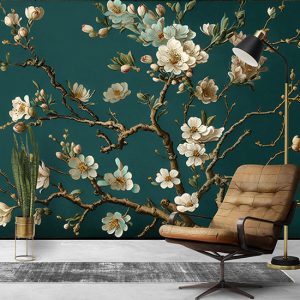 Çiçek Açan Badem Ağaçları Resmi Duvar Kağıdı YF-00683