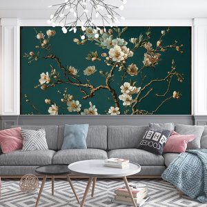 Çiçek Açan Badem Ağaçları Resmi Duvar Kağıdı YF-00683
