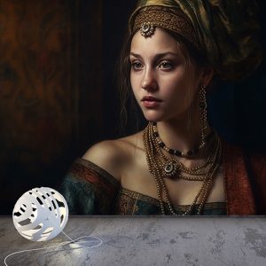 Güzel Bir Kadın Yağlı Boya Duvar Kağıdı YS-00717