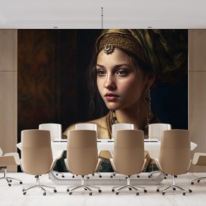 Güzel Bir Kadın Yağlı Boya Duvar Kağıdı YS-00717