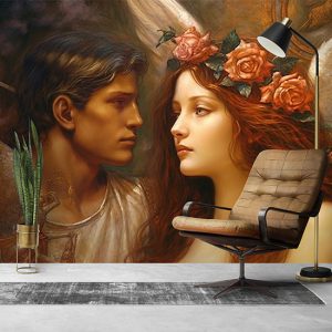 Hüzünlü Bir Çift Yağlı Boya Duvar Kağıdı YS-00721