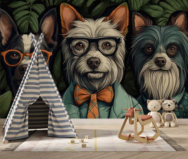 Havalı Gözlüklü Papyonlu Köpekler Duvar Kağıdı Modelleri ve Fiyatları Dekoros'da. Tüm Türkiye'ye Poster Duvar Kağıdı Gönderilir. Şimdi Alışverişe!