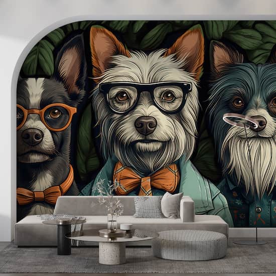 Havalı Gözlüklü Papyonlu Köpekler Duvar Kağıdı Modelleri ve Fiyatları Dekoros'da. Tüm Türkiye'ye Poster Duvar Kağıdı Gönderilir. Şimdi Alışverişe!