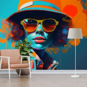 Mavi Kadın Turuncu Detaylar 3D Duvar Kağıtları Modelleri ve Fiyatları Dekoros'da. Tüm Türkiye'ye Poster Duvar Kağıtları Gönderilir.