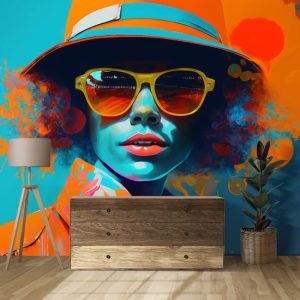 Mavi Kadın Turuncu Detaylar 3D Duvar Kağıtları Modelleri ve Fiyatları Dekoros'da. Tüm Türkiye'ye Poster Duvar Kağıtları Gönderilir.