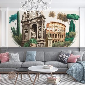 İtalya Temalı İllüstrasyon Dekor Duvar Kağıdı YD-00738