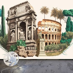 İtalya Temalı İllüstrasyon Dekor Duvar Kağıdı YD-00738