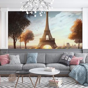 Eyfel Kulesi ve Gün Batımı Manzara Duvar Kağıdı YD-00743