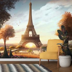 Eyfel Kulesi ve Gün Batımı Manzara Duvar Kağıdı YD-00743